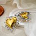 Women’s Jewelry Set Fashion Gold And Silver Two Color Love Gold Earrings Oversized Exaggerated Personality Earrings Peach Heart Shaped Earrings_ipsvogv.com