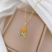 Green 【 】 Leaf Rose Zircon Light Luxury Charm Gorgeous Full Diamond Necklace Women's Versatile Clavicle Titanium Steel 【 】_ipsvogv.com