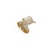【 Real Gold 】 Bow Knot Zircon With Adjustable Opening Simple Hand Decoration Couple Ring_ipsvogv.com