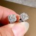 Cao Shi's New Shiny Grandmother Green Square Zircon Simple Basic Earrings_ipsvogv.com