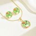 Subtle rural style flower necklace earring set, female personality, drip oil inlaid with pearls, niche design, versatile_ipsvogv.com