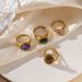 gold gravel titanium steel ring natural stone irregular ins high grade stainless steel fashion jewelry_ipsvogv.com