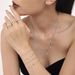Women's Jewelry Set Fashion Titanium Steel 26 Letters Inlaid Zircon Combination PVD Plated Real Gold Color Preserving Necklace Bracelet Earrings_ipsvogv.com