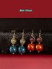 Chinese intangible cultural heritage traditional craft "lacquer earrings" light luxury temperament retro fashion simple Tibetan trend_ipsvogv.com