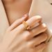 Gold ring, real gold electroplating high end ring, threaded cold style, plain metal ring, simple_ipsvogv.com