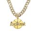 Hip Hop Letter I'm Back Necklace, Cuban Chain Decoration, Personalized Round Alloy Pendant_ipsvogv.com