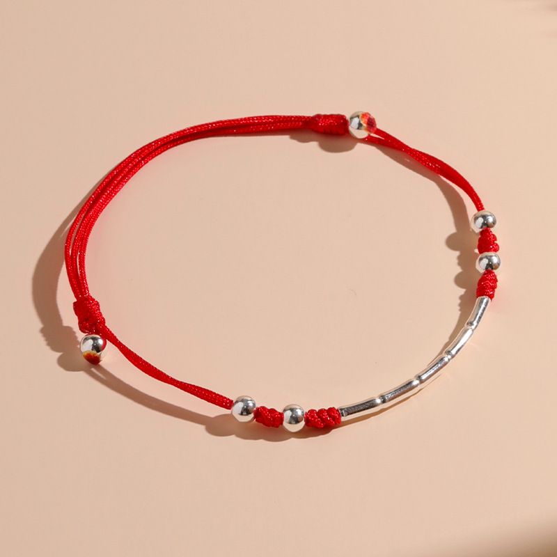 S Pure Silver Bamboo Knot Small Girl Artistic Versatile Design, Give Red Rope Bracelet Jewelry To Girlfriend And Friend_ipsvogv.com