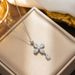 Necklace, four leaf flower collarbone chain, full diamond pendant, crown style, necklace, celebrity style_ipsvogv.com