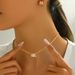 2024 new style women's necklace jewelry set with geometric niche design, earrings, versatile collarbone chain_ipsvogv.com