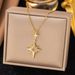 【 New Product 】 Micro Inlaid Zircon Cross Copper Gold-plated Pendant Necklace, Light Luxury And High-end Feeling,_ipsvogv.com