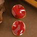 Fashionable Drip Oil Ankola Red Twisted Round Earnail For Women, Versatile And High End Silver Needle Earrings_ipsvogv.com