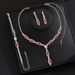 2025 Jewelry Set Banquet Dress Necklace Earrings Bracelet Three-Piece Fashion Versatile Bride Accessories_ipsvogv.com