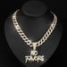 Hip Hop Exaggerated Double Row Letter NO FAVORS Full Diamond Pendant Necklace Personalized Men's Cuban Chain_ipsvogv.com