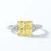 High End S925 Silver Goose Yellow High Carbon Diamond Ring Female Ice Flower Cut Flashing Yellow Diamond Finger Ring Luxurious Atmosphere_ipsvogv.com