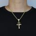 Hip Hop New Snake Cross Pendant Fashion Trend Inlaid Zircon Men's Necklace_ipsvogv.com
