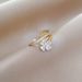 【 Real Gold 】 Lucky Flower Full Diamond With Adjustable Opening, Simple Handmade Ring, Couple's Pair Ring_ipsvogv.com