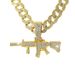 Personalized Full Diamond Pendant, Creative Pistol Necklace, Men's Niche Watch Buckle, Cuban Necklace Jewelry_ipsvogv.com