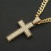 Hip hop men's domineering full diamond cross pendant Cuban chain necklace trendy personality street dance accessories_ipsvogv.com