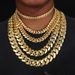 Men's Jewelry Hip Hop New Style 5 Sizes And Widths Real Gold Electroplated Copper Large Cuban Chain Inlaid With Zircon Buckle Necklace_ipsvogv.com