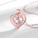 New Birthstone Necklace For Women Double Love Diamond Inlaid December Engraved Diamond Pendant_ipsvogv.com