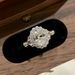plated Gold Flower Silver Diamond Handheld Pigeon Egg Zircon Feeling Wedding Ring, Light Luxury Exquisite Versatile Ring ,_ipsvogv.com