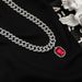Trendy Alloy Red Diamond Necklace Hip Hop Thick Gold Chain Cuban Bracelet_ipsvogv.com