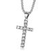 Hip Hop Titanium Steel Color Retention Vacuum Gold Plated Inlaid Zircon Cross Pendant Necklace 049_ipsvogv.com