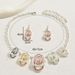 Fashion necklace earring set with irregular diamond inlay, long necklace, women's personalized earrings_ipsvogv.com