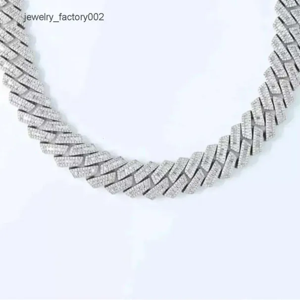 Premium 20mm Round And Baguette Moissanite Dia Men Cuban Link Iced Out Rapper Chain Available From India_ipsvogv.com