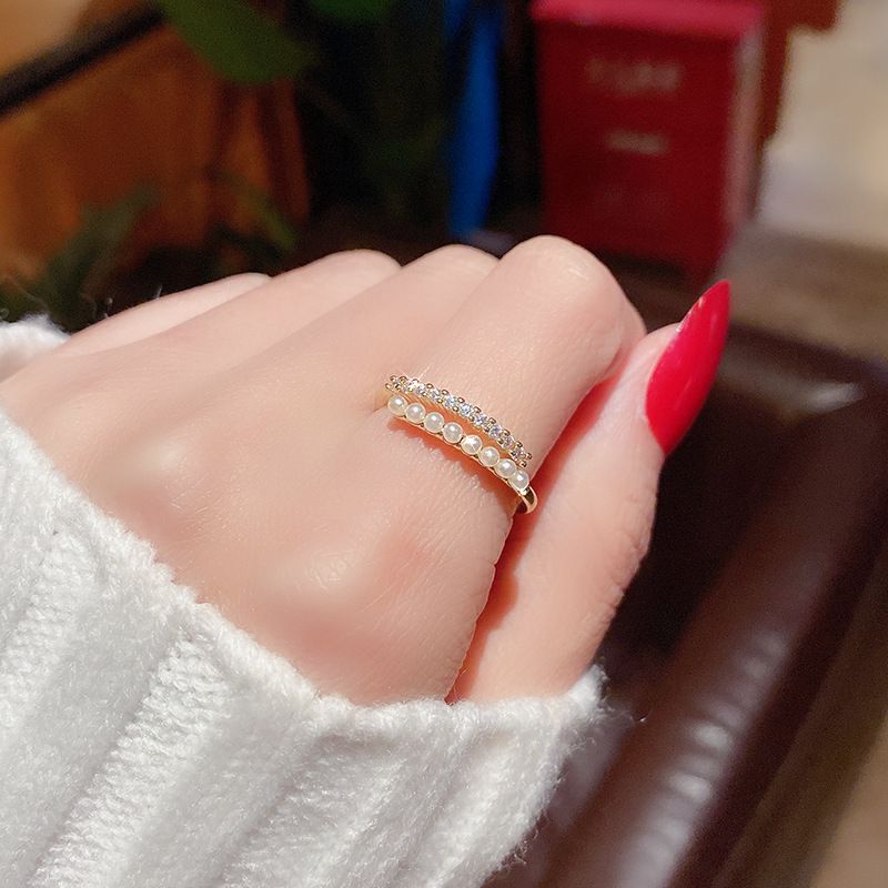 Korean Version Of The New Light Luxury Pearl Fashionable And Personalized Index Finger Ring, Instagram Trendy Internet_ipsvogv.com