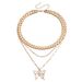 ins Trend Multi-layer Stacking Light Luxury Butterfly Design Fritillary Necklace Thick Aluminum Chain Necklace_ipsvogv.com