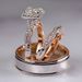 Cao Shi's Three Piece Set Of Rose Gold Colored Sparkling Zircon For Women's Luxury Engagement Ring_ipsvogv.com