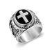 Men's Jewelry Titanium Steel Stainless Steel Gold Plated Praying God's Hand Cross Retro Ring_ipsvogv.com