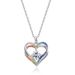 new Rainbow Love Pendant S925 Silver Heart Shaped Ocean Heart Clavicle Chain Heartbeat Fashion_ipsvogv.com