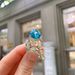 Zhuang Shengsheng Jewelry Korean Edition Ins Trendy Fashion Simulation Topa Blue Ring Main Stone 10 * 12_ipsvogv.com