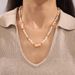 Baroque Style Natural Freshwater Pearl Shell Bead Necklace With Light Luxury Design, Titanium Steel Plated Gold Lock_ipsvogv.com