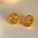 Fashionable Ins18k Gold Plated Titanium Steel Retro Gypsy Dancer Vortex Earrings_ipsvogv.com