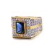 Exaggerated Square Men's Micro Inlaid Zircon Full Sky Star Blue Simulated Diamond Color Ring For Men_ipsvogv.com