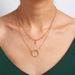 Jewelry Double-layer Hollowed Out Minimalist Small Round Bead Chain Style Metal Ring Pdant Collarbone Necklace For_ipsvogv.com