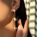 Women’s Jewelry Set Fashion Niche INS Titanium Steel VINTAGE Pearl Chalcedony Exquisite Earrings_ipsvogv.com