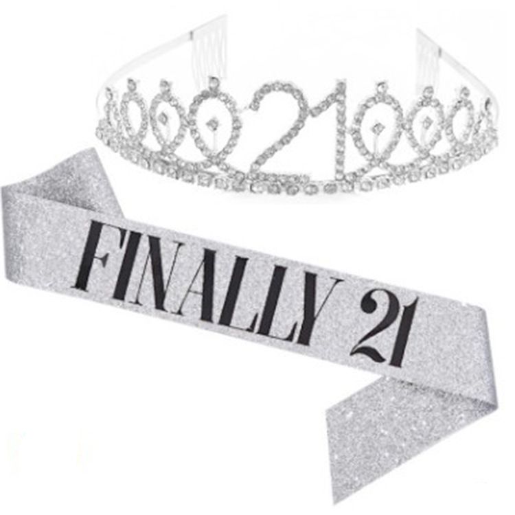 Rose Gold Birthday Party Decoration BIRTHDAY GIRL QUEEN Crown Strap Girls Etiquette Belt_ipsvogv.com
