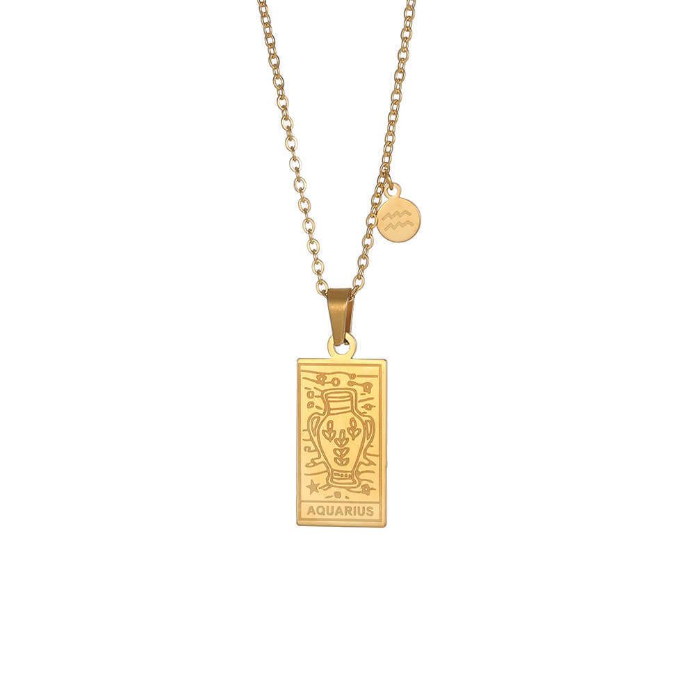 New Stainless Steel 12 Constellation Gold Plated With Brass Pendant For Wealthy Men And Women Couple Necklace_ipsvogv.com