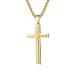 Men's Jewelry Simple Beveled Stainless Steel Cross Pendant Neutral Style Niche Personality Wear Necklace_ipsvogv.com