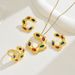Feng Women's Necklace Jewelry Set with Colored Earrings Ins, a niche C-letter design ring_ipsvogv.com