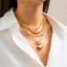 ins style simple beaded necklace set women's sweet and cool geometric OT buckle short love necklace accessories_ipsvogv.com