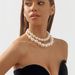 N11500 Exaggerated Pearl Charm Choker Double layered Beaded Cool Wind Necklace_ipsvogv.com