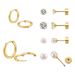 Women’s Jewelry Set Fashion Real Gold Brass Electroplating Fashionable Simple Versatile Pearl Ear Bone Stud Earring Combination Set_ipsvogv.com
