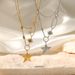 14K Gold Plated Double Layer Star Necklace - Geometric Clavicle Chain For Women, Ins Style Design_ipsvogv.com