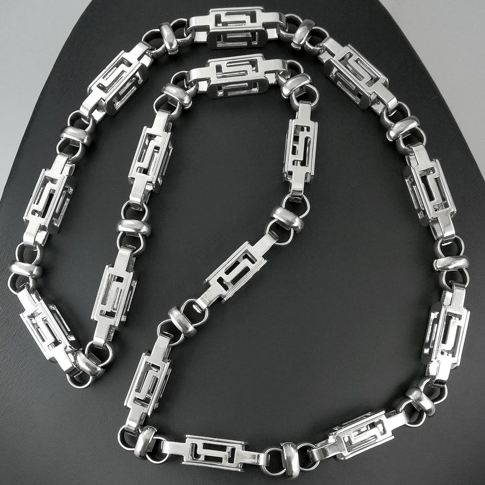Stainless Steel 8.5mm Width Mens Necklace One-Piece No Buckle All Polished N379_ipsvogv.com