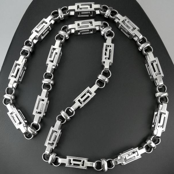 Stainless Steel 8.5mm Width Mens Necklace One-Piece No Buckle All Polished N379_ipsvogv.com